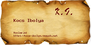 Kocs Ibolya névjegykártya